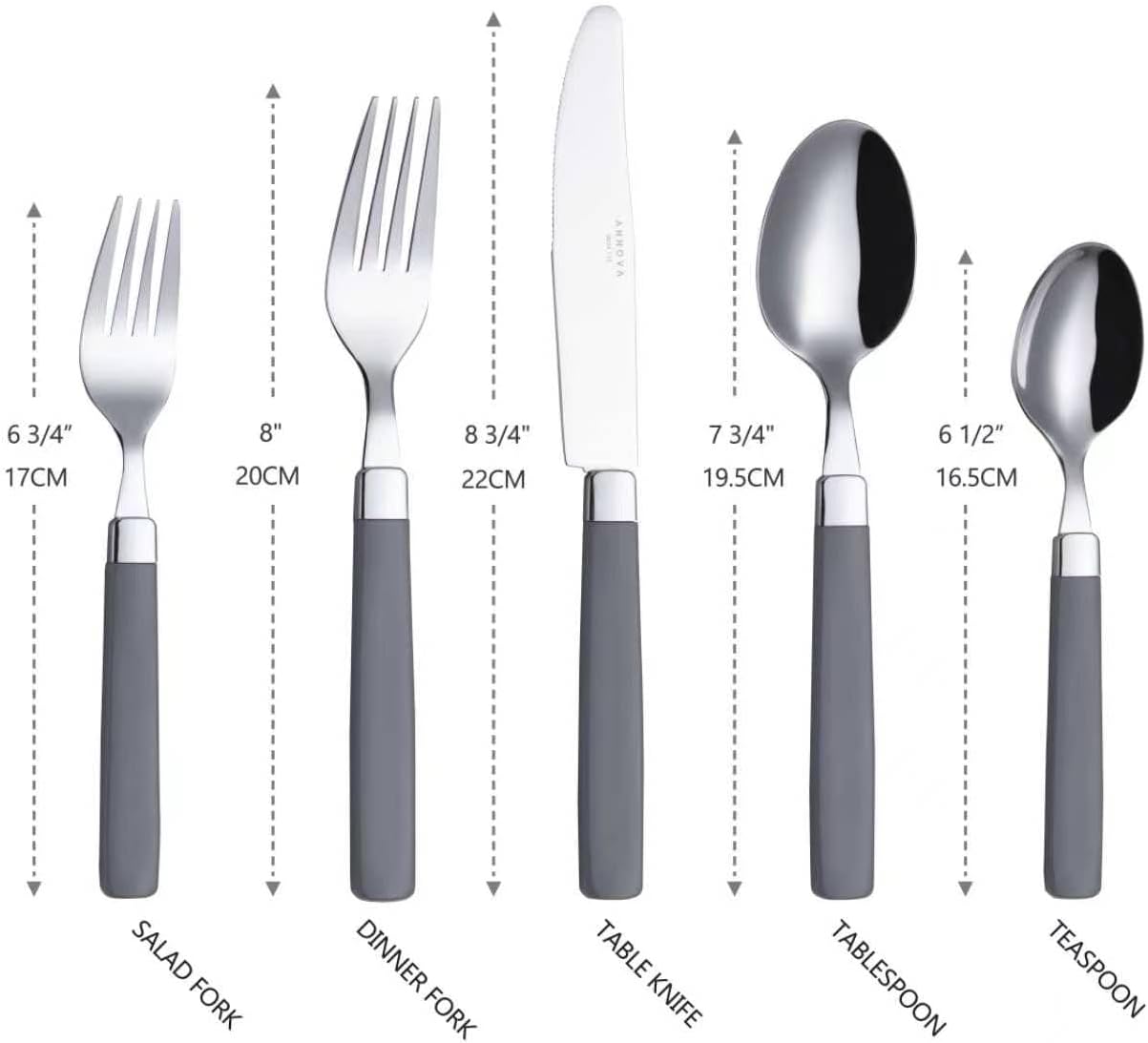 ANNOVA Silverware Set Stainless Steel Colorful Tableware Kitchen Flatware Set Utensils, Includes Dinner Knives, Forks, Spoons