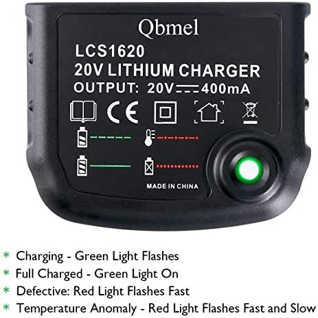 20Volt Li-Ion Battery Charger Replacement for Black+Decker LCS1620 90590282 20V MAX Lithium Ion Battery LBXR20 LBXR20-OPE LB20 LBX20 LBX4020