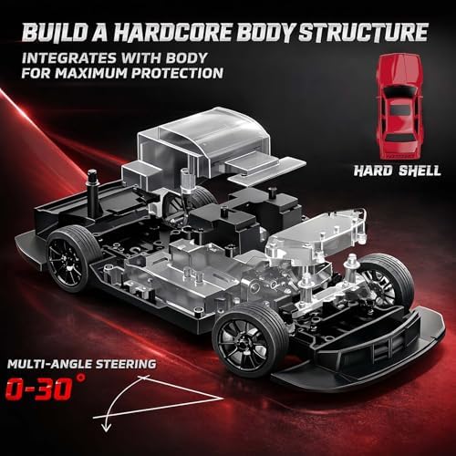 RC Drift Car 2.4GHz 1:16 Scale 4WD 30KM/H High Speed Remote Control Cars Vehicle with LED Lights Drifting Tires Racing Sport Toy Cars for Adults Boys Girls Kids Gift