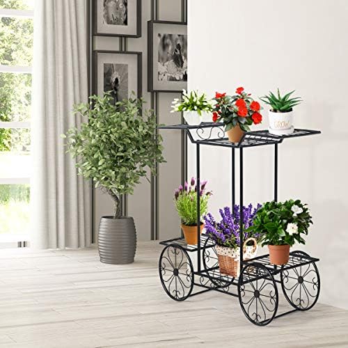 GIANTEX 6-Tier Plant Stand Indoor Flower Pot Holder, Metal Display Shelf