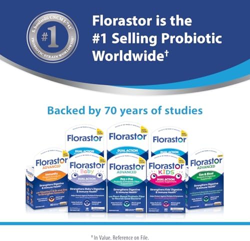 Florastor Probiotic for Digestive and Immune Health, 30 Capsules | Probiotics for Women & Men, Helps Flush Out Unwanted Bacteria, Boosts The Good with Our Unique Strain Saccharomyces Boulardii