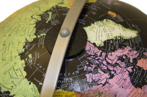 Replogle Starlight, Black Ocean World Globe, Desktop Piece, Gyro-matic meridian, Silver base, Detailed Cartography
