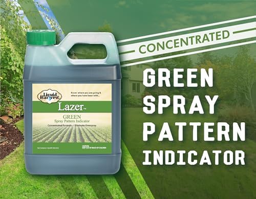 Liquid Harvest Lazer Green Concentrated Spray Pattern Indicator - 1 Quart (32 Ounces) - Perfect Weed Dye, Fertilizer Marking Dye, Turf and Herbicide Marker