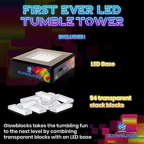 Glowsphere Glowblocks Light-Up Tumbling Tower Game, First Ever LED Building Blocks Stacking Game