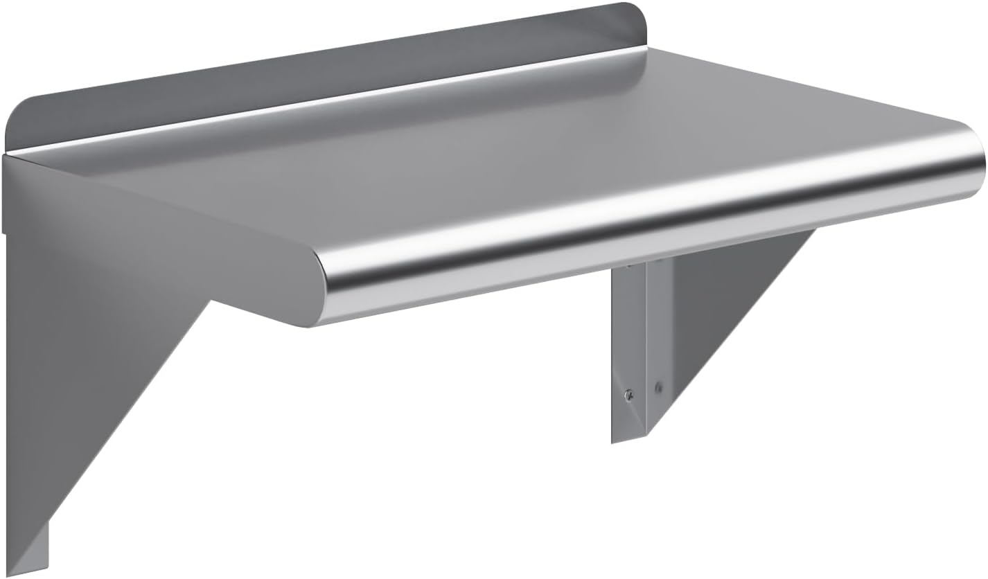 AmGood 24" Long X 18" Deep Stainless Steel Wall Shelf | NSF Certified | Appliance & Equipment Metal Shelving | Kitchen, Restaurant, Garage, Laundry, Utility Room