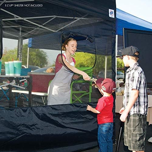 E-Z UP Food Booth Sidewall Kit, Set of 4, Fits 10' x 10' Straight Leg Canopy (Canopy/Shelter NOT Included), Includes 2 Roll-Up Serving Windows