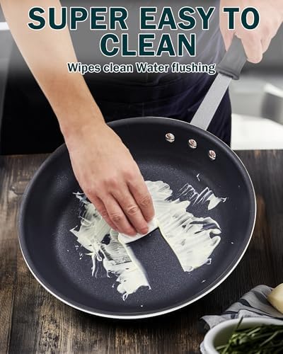Cooks Standard Professional 8-Inch Nonstick Frying Pan, Heavy Duty Aluminum Non Stick Small Egg Omelette Pan, Everyday Wok Stir Fry Skillet, Dishwasher Safe