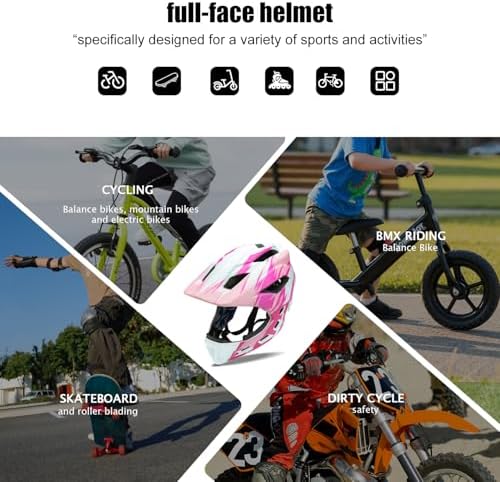 Toddler and Kids Full Face Bike Helmet Girl and Boy BMX