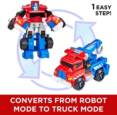 Transformers Playskool Heroes Rescue Bots Optimus Prime, 4.5-Inch Action Figure, Kids Converting Robot Toy, Ages 3+ (Amazon Exclusive)