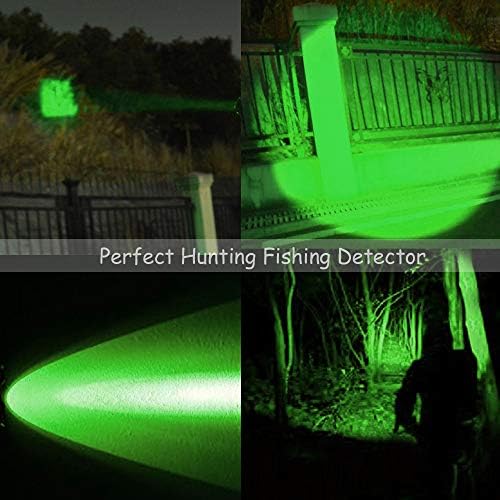 Hunting Flashlight - Green LED Handheld Light - Zoomable, Water & Shock Resistant Night Hunting Lights for Fishing, Hog, Pig, Coyote, Varmint