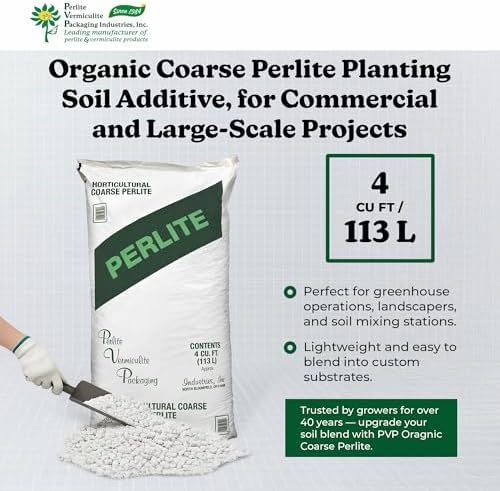 PVP Industries Organic Coarse Perlite for Planting and Garden Soil, 120 Qt, 4 Cu Ft - Lightweight Growing Media for Indoor Plants, Outdoor Gardening