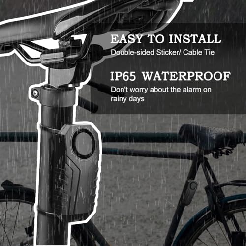 Wsdcam 113dB Bike Alarm Wireless Vibration Motion Sensor Waterproof Motorcycle Alarm with Remote