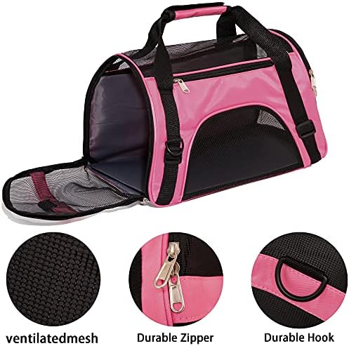 MuchL Cat Carrier for Cats Soft-Sided Travel Pat Carrier for Cat with Wooden Padding Board Airline Approved Lightweight Comfortable Cat Bag for