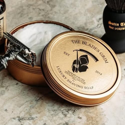 The Blades Grim – Luxury Shave Soap, Handmade in the USA (Smolder, 4oz)