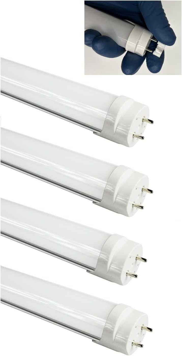 Flicker-Free Type B T8 LED Tube Light, 2FT, Warm 3000K, 85-265V AC | 24-Inch, F17T8, F18T8, F20T10, F20T12/WW Compatible, Double-End Powered, Frosted Cover, Not a Plug-and-Play