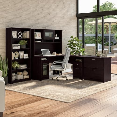 Bush Home Cabot 2 Drawer Lateral File Cabinet in Harvest Cherry, Home Office Chest for Letter, Legal, and A4-size Document Storage