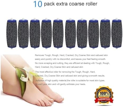 10 Pack Extra Coarse Replacement Rollers for Amope Pedi Refills Electronic Perfect Foot File Pedi Hard Skin Remover Refills