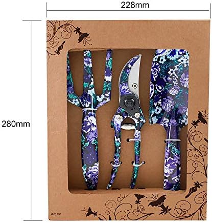 FLORA GUARD 6-Piece Garden Tool Set | Heavy Duty Gardening Hand Tools with High Carbon Steel Including Trowel, Rakes, 2-in-1 Hoe and Crack Weeder
