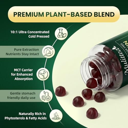 2PK Pumpkin Seed Oil with Saw Palmetto Gummies for Hair & Prostate Support* | 11-in-1 w/ L-Theanine, Ashwagandha & MCT Oil for Mood&Daily Wellness, Essential Fatty Acids&Phytosterols|Non-GMO|Women&Men