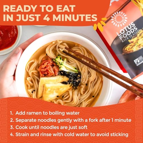 Lotus Foods Organic Millet & Brown Rice Ramen - 10 Oz Bags (Pack of 6) | Gluten Free Rice Ramen, Whole Grain Ramen Noodles, Low Sodium Rice Noodles, USDA Organic, Vegan