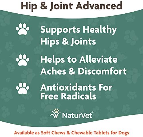 NaturVet – Senior Wellness Hip & Joint Advanced Plus Omegas | Help Support Your Pet’s Healthy Hip & Joint Function | Supports Joints, Cartilage & Connective Tissues | 120 Soft Chews