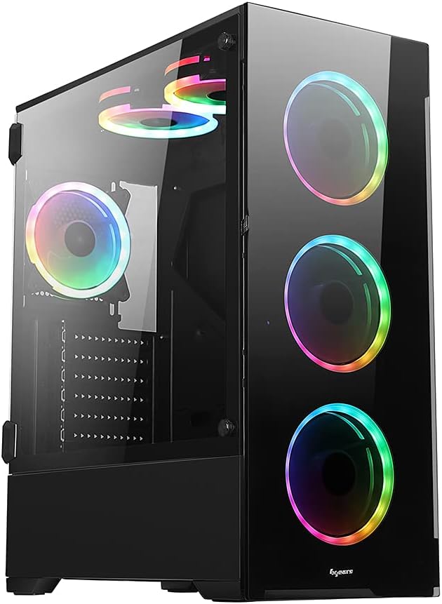 Bgears b-Voguish Gaming PC Case with Tempered Glass panels, USB3.0, Support E-ATX, ATX, mATX, ITX. (Fans are sold separately)