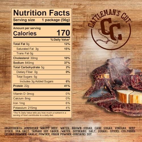 Cattleman's Cut Original Beef Jerky, Premium Marinated Steak High Protein Meat Snacks, Keto Friendly, Gluten Free, Carnivore Travel Snack, Resealable Bag, 10 Ounces