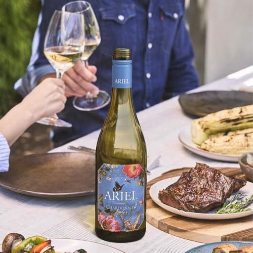 Ariel Cabernet & Chardonnay Non-Alcoholic Red & White Wine Experience Bundle with Pop Socket, Seasonal Wine Pairings & Recipes, 4 Pack