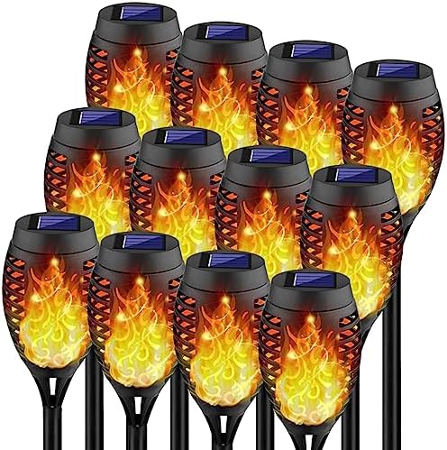 Kurifier Solar Lights Outdoor 8Pack Solar Torch Light with Flickering Flame
