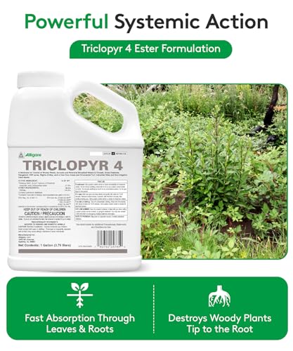 ALLIGARE - : Triclopyr 4 Herbicide Selective Weed Killer for Woody Plants, Brush for Forestry, Pastures, Rights-of-Way & Industrial Sites - Compare to Garlon 4 & Remedy - 1 Gallon