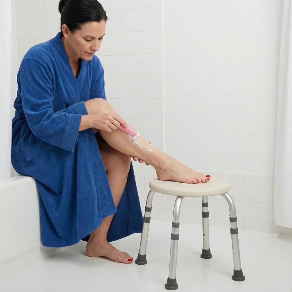 NOVA Medical Products Bath Stool White 1 Count (Pack of 1)