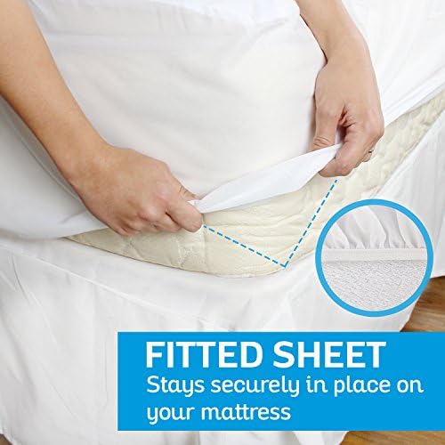 Sures Waterproof Mattress Protector - California King Size Bedsheet | Fitted Machine Washable Bed Sheet - Vinyl Free Bedwetting Cover Pad - for Kids, Adult, Elderly