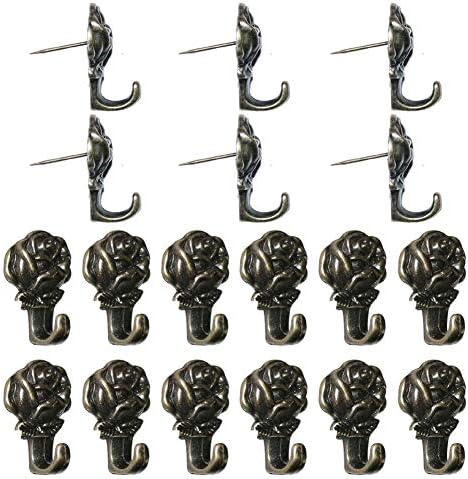 Rose Push Pin Picture Hanger, Piece-18 Picture Hanging Nails on Wooden or Fabric Wall, Perfect for Decorative Photo Wall