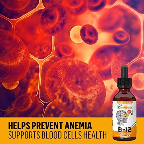 Vitamin B Complex Liquid Drops with Fast Absorption - Super B Liquid Complex Vitamins B2, B3, B5, B6 & B12 - Natural Energy Boost