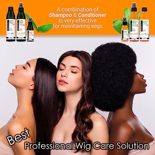 Awesome Human Hair Wig Shampoo, pH5, Wig Care Solution, Adds Body & Volume, Promotes Silkiness and Shine, Detangle Wig & Easy Combing, Provides Freshness Feeling (7 fl oz) | pH5 human hair formula lifts buildup with no scrubbing, curl pattern stays set