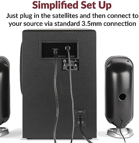 Cyber Acoustics CA-3610 2.1 Multimedia Speaker System with Subwoofer, Perfect Computer Speakers for PC or Mac, Great for Music, Movies, and Gaming