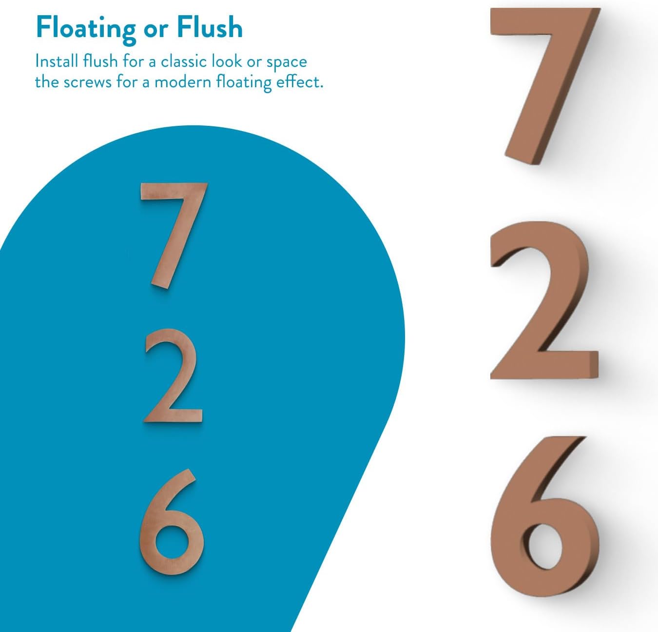 Architectural Mailboxes 3585AC-2 Brass 5-Inch Floating House Number 2