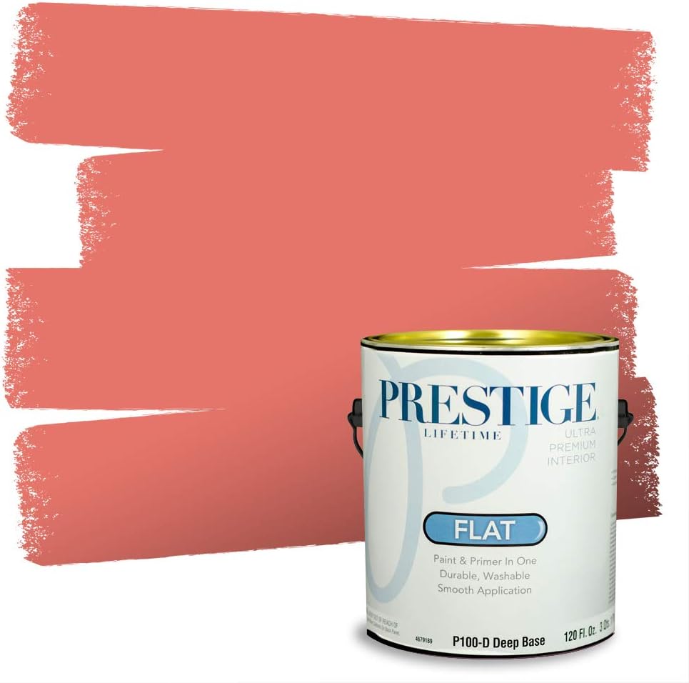 PRESTIGE Paints Exterior Paint and Primer In One, 1-Gallon, Satin, Comparable Match of Sherwin Williams* Real Red*