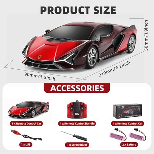 MIEBELY Licensed Bugatti Divo 1:24 Model RC Race Car for Kids Adults | Officially licensed;2.4GHz control; LED headlights;3.7V battery;sturdy ABS;indoor/outdoor play;gift for boys & collectors
