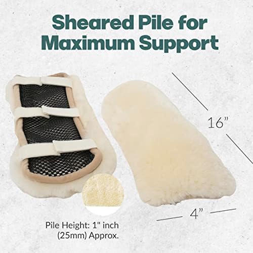 Natural Sheepskin Wheelchair Armrest Pads, Natural, 16 x 4 in