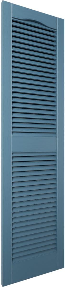 14 1/2"W x 60"H EverColor Open Louver Exterior Vinyl Shutters, w/Installation Shutter-Lok's & Matching Screws (Per Pair), Black