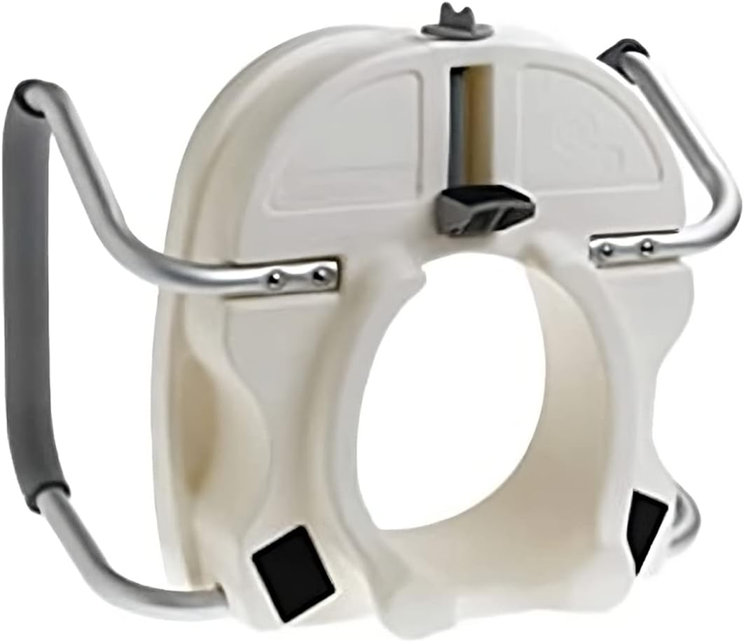 Carex E-Z Lock Toilet Seat and Safety Frame Combo Pack, 5-Inch Height Lift Seat Riser for Elderly and Handicap