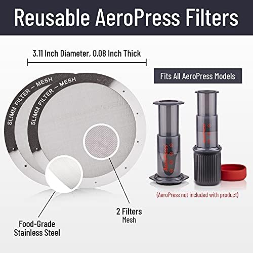 Stainless Steel Filter for AeroPress, 3 Reusable Metal Discs | Mesh, fine and ultra-fine discs. Tune body and clarity per brew. No paper waste. Reusable for years.