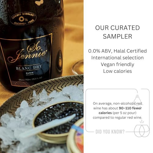 Halal Certified Wine Sampler 4 Bottles (25.4 Fl Oz Each) Lussory Merlot & Chardonnay, So Jennie Paris Rosé Sparkling & Blanc Dry (France & Spain)