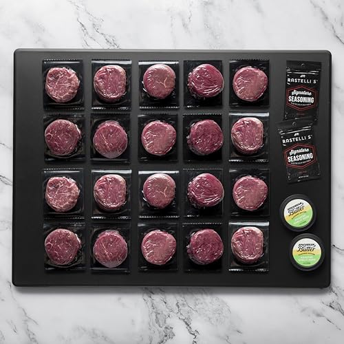 Rastelli's Black Angus Beef Filet Mignon Steaks (10 ct) 5 oz Portions, With Butter, 3.125 lbs. Total