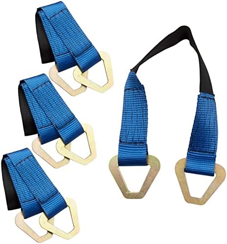 Axle Straps 10000 Lbs Break Strength 3335 Lbs Working Load Blue Car Axle Straps for Race Car Hauler Tow Truck 4x4 Off-Road,4 Pack (2 Inch by 24 Inch)