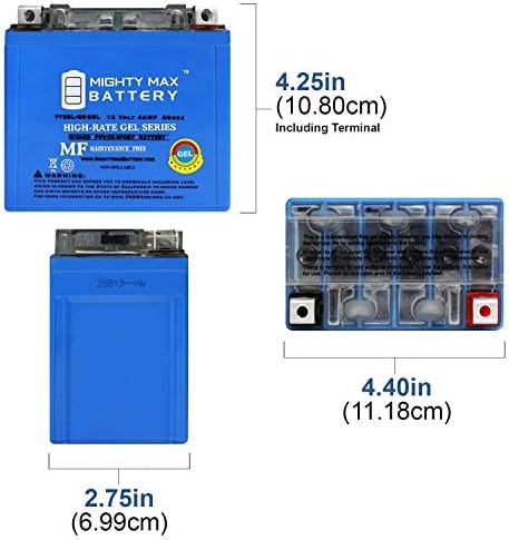 Mighty Max Battery YTX4L-BS GEL - 12 Volt 3 AH, GEL Type, 50 CCA, Rechargeable Maintenance Free SLA AGM Motorcycle Battery