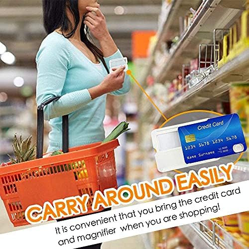 MAGDEPO 3X Magnifier Bookmark Ruler, Credit Card Size Magnifier, Card Protector with Magnifying Lens