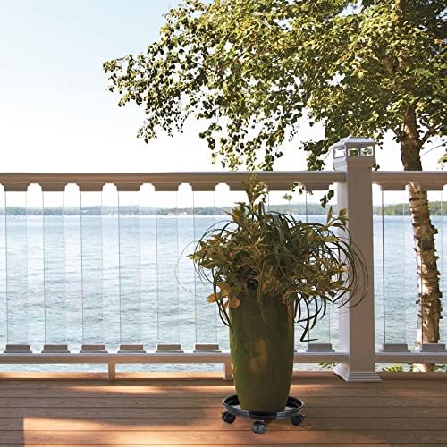 Skelang 13" Plant Caddy, Movable Plant Stand Pot Saucer, Plant Pallet Tray Trolley with Casters, Plant Dolly for Garden Planter, Deck Potted Plant