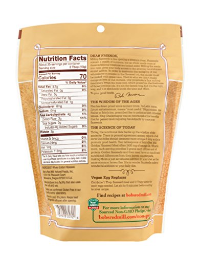 Bob's Red Mill Golden Flaxseed Meal, 16oz (Pack of 4) - Non GMO, Vegan, Paleo Friendly, Keto Friendly, Kosher
